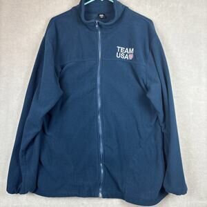 Team USA Olympics Jacket Sweater Mens 2XL Full Zip‎ Fleece Green Teal